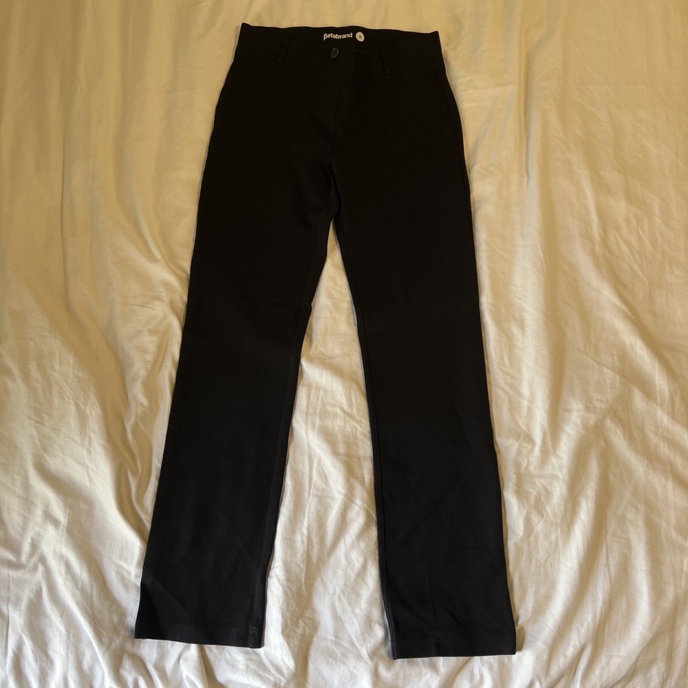 Betabrand Dress Pant Yoga Pants Black Straight Leg W1550-BK Womens Size Medium